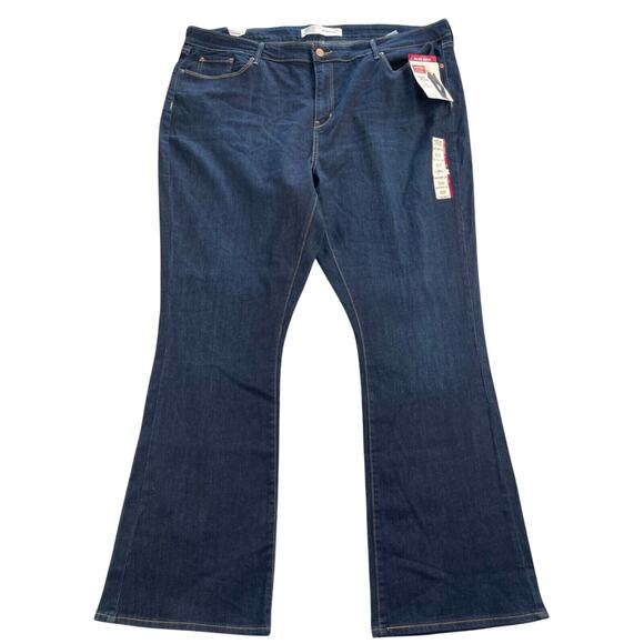 Signature Levi Strauss Jeans Women Plus 24 Dark Wash Mid-rise Bootcut - Picture 1 of 9